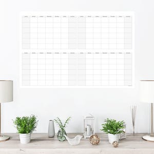Large 4-Month Undated Wall Calendar | 36&quot; x 24&quot; or 24&quot; x 16&quot; | Physical Print Only