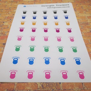 Kettlebell Planner Stickers  | Strength Workout Tracker Sheet, Kiss Cut, Matte Finish