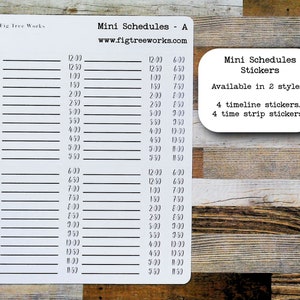 Mini Schedules Planner Stickers | Vertical Schedule | Planner and Journal Stickers | Matte Finish | Style A