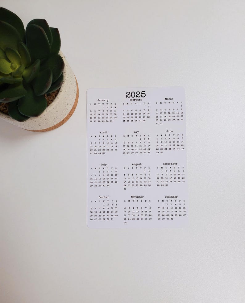 Year at A Glance Cardstock Calendar 2025 2027 Start on Any Month NOT A