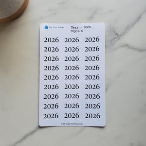 Year Stickers | Kiss Cut, Matte Finish | Style C