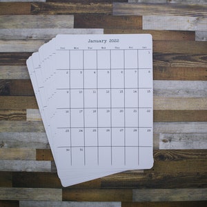 Large Calendar Stickers for Planners and Journals | 2024, 2025, or 2026 | Start On Any Month | Monthly Sticker,  Matte Finish, 5" x 7"