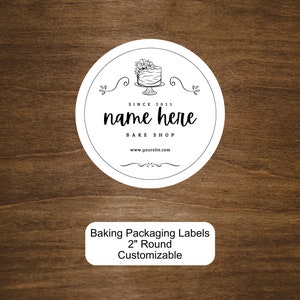 Custom Baking Round Packaging Labels | Small Business Labels | Minimalist Business Stickers | 2&quot; Round Labels