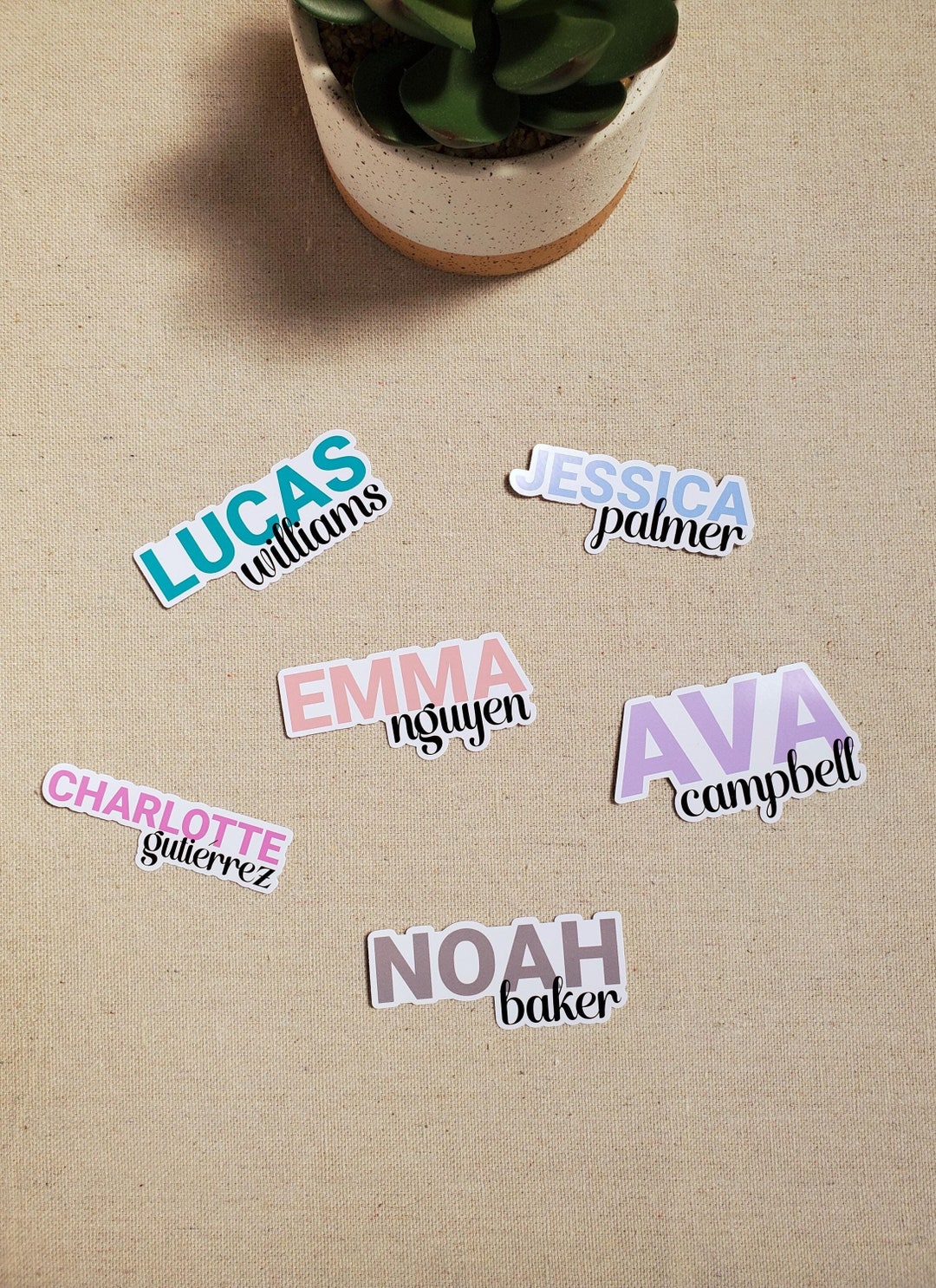 Name Sticker Model Custom Name Sticker | Vinyl Name Sticker Labels | Contour Cut, Glossy ...