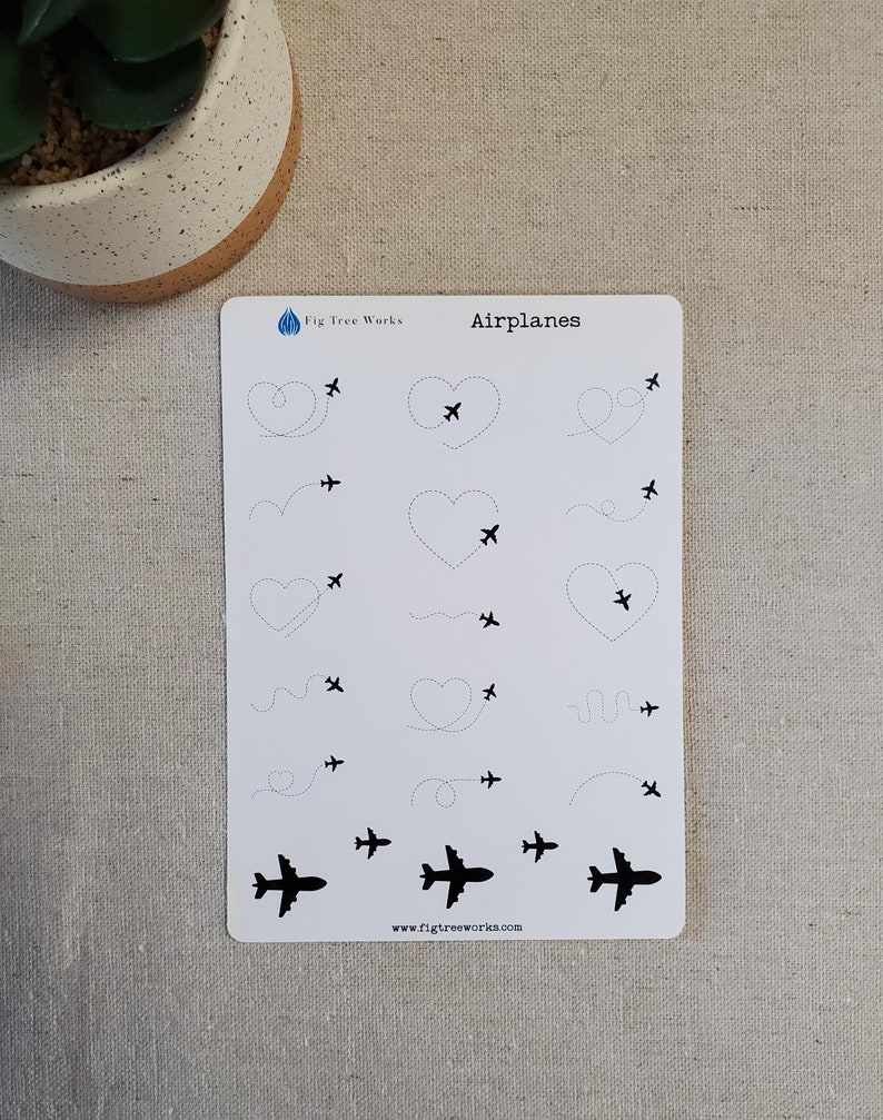 Airplane Stickers | Travel Deco Sticker Sheet for Calendars, Planners ...