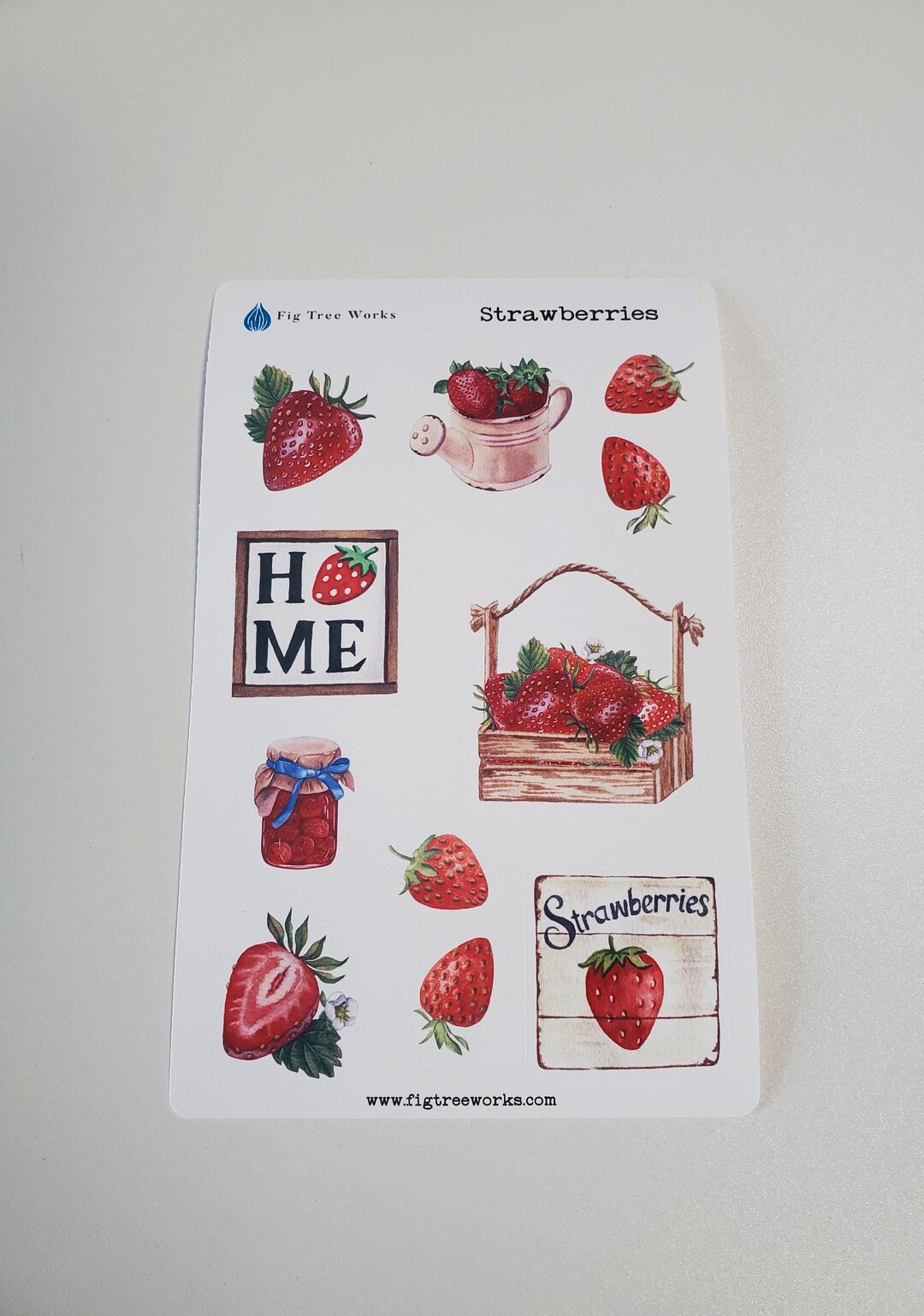 Strawberry Sticker Sheet | Planner and Journal Stickers | Decoration ...