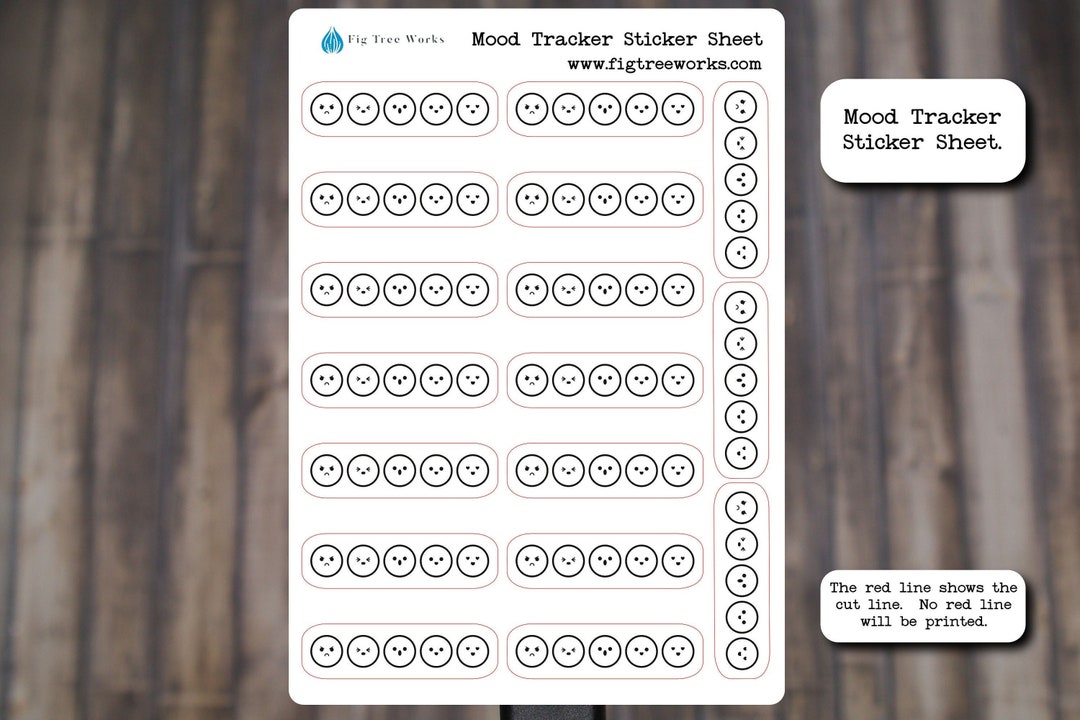 Mood Tracker Stickers, Matte Planner Stickers, 5x7 Sticker Sheet - Etsy