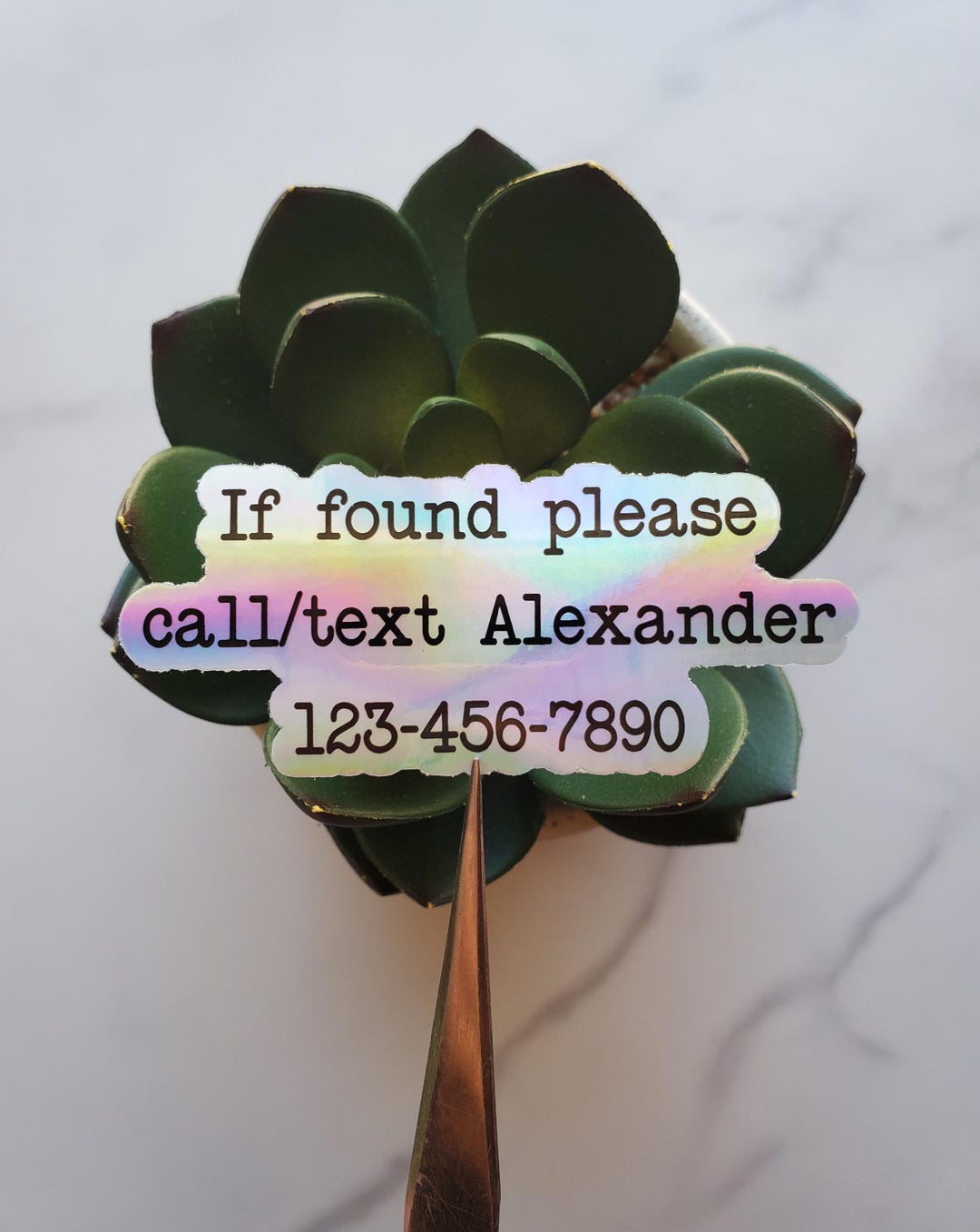 Personalized If Found Contact Information Holographic Vinyl Sticker - Etsy