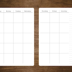 Two Page Undated Calendar Stickers for Planners and Journals  | Monthly Planner or Tracker,  Matte Finish, 5&quot; x 7&quot; | Two Stickers Per Month