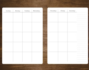 Two Page Undated Calendar Stickers for Planners and Journals | Monthly Planner or Tracker,  Matte Finish, 5" x 7" | Two Stickers Per Month