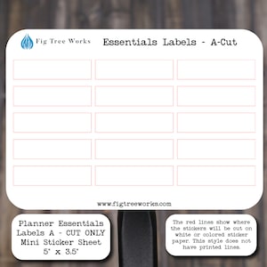 Planner Essentials Labels Mini Sticker Sheet | Appointment Stickers | Event Labels |  Matte Finish | Style A-Cut | NO PRINTED BORDER