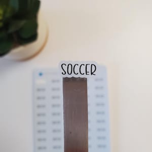 Soccer Text Script Stickers for Calendars and Planners | Kiss Cut, Matte Finish