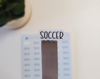 Soccer Text Script Stickers for Calendars and Planners | Kiss Cut, Matte Finish