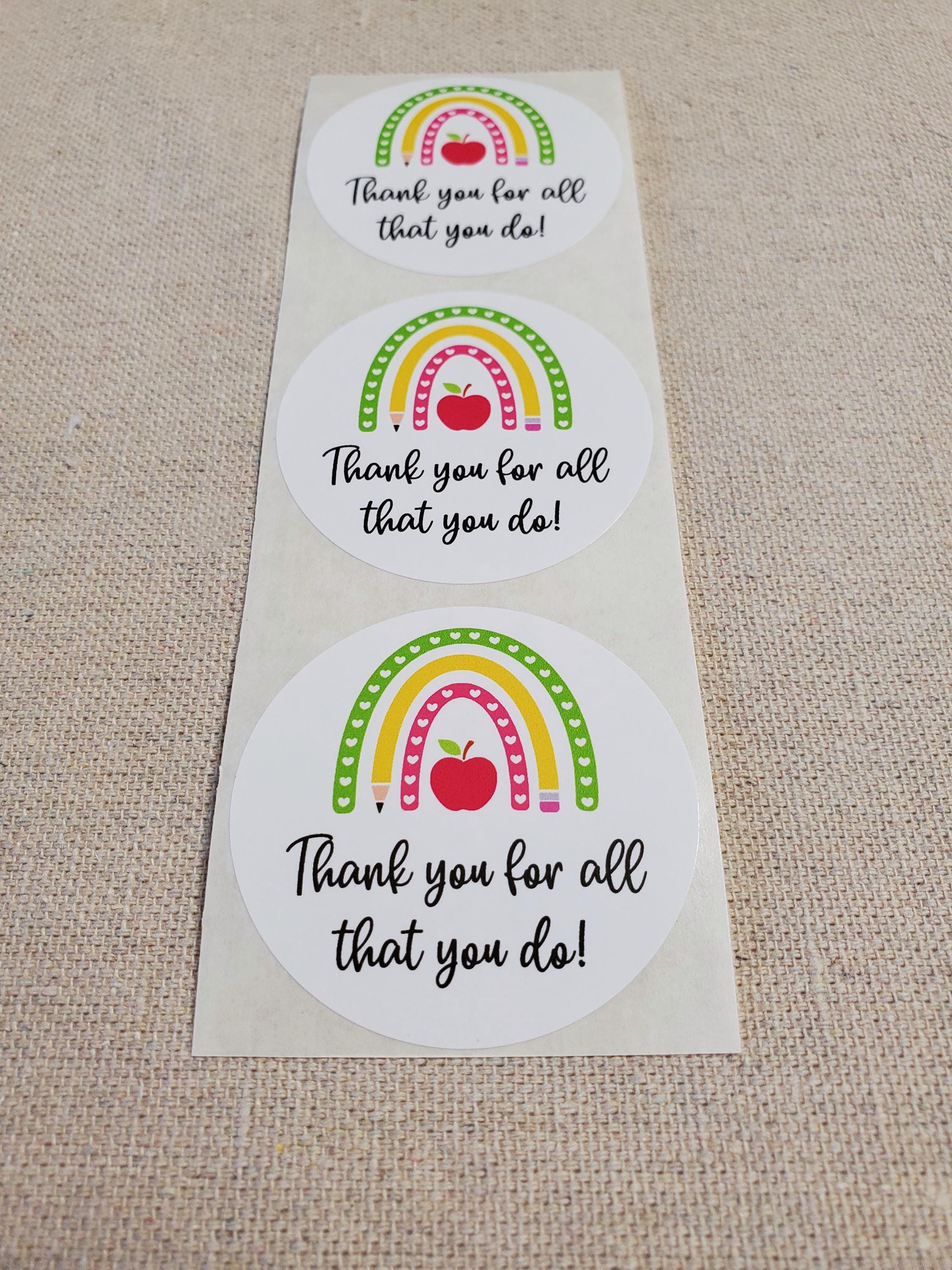 Rainbow Thank You for All That You Do Labels | Teacher Appreciation ...