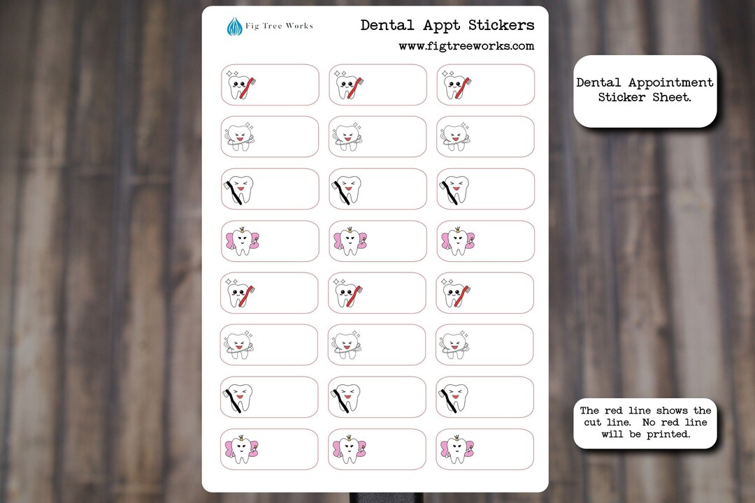 Dentist Appointment Stickers | Dental Reminder Planner Sticker Sheet ...