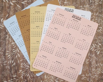 Year At A Glance Calendar Sticker | 2024, 2025, or 2026 | Start On Any Month | For Planners and Journals  | Matte Finish, 5" x 7"