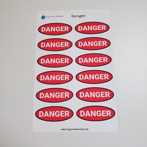 Danger Sticker Sheet | Planner and Journal Stickers | Decoration ...