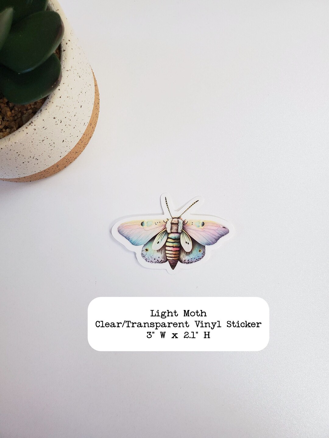 Light Moth Sticker | for Computers, Journals, Phones | Clear ...