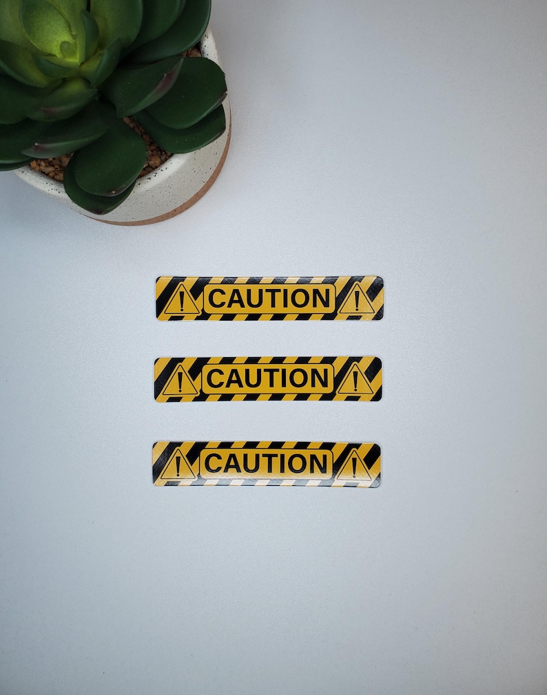 Caution Vinyl Sticker | Die Cut, Glossy, Vinyl | Warning Stickers ...