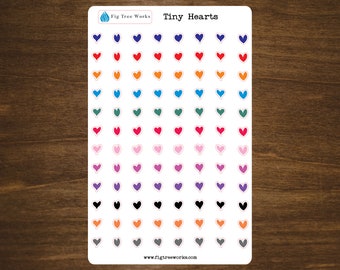 Black Heart Sticker, Mini Heart Stickers - Made to Order