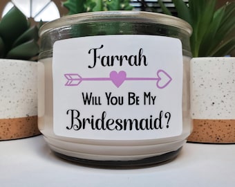 Custom Bridal Proposal Candle Label | Custom Name Label | Bridal Gift