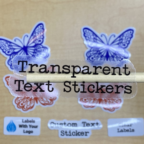 Clear Custom Text Sticker | Build Your Own Transparent Sticker | Clear Vinyl Sticker