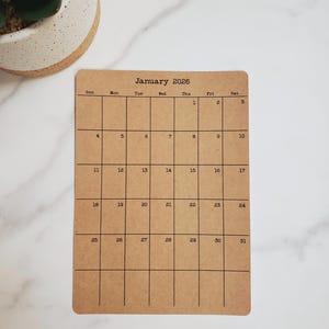 Large Calendar Stickers for Planners and Journals | Start On Any Month | Monthly Sticker, Matte Finish, 5" x 7"