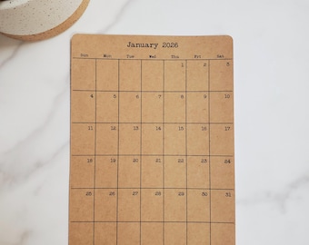 Large Calendar Stickers for Planners and Journals | Start On Any Month | Monthly Sticker, Matte Finish, 5" x 7"