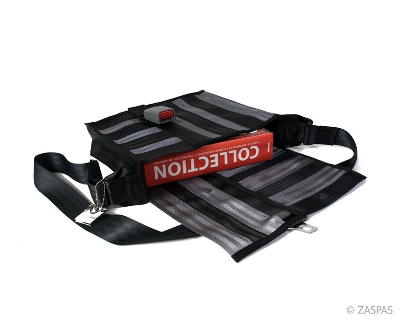 Recycled seatbelts bag BAS 35-14, messenger bag, buckle, Briefcase image 3