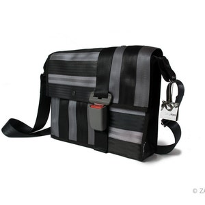 Recycled seatbelts bag BAS 35-14, messenger bag, buckle, Briefcase image 2