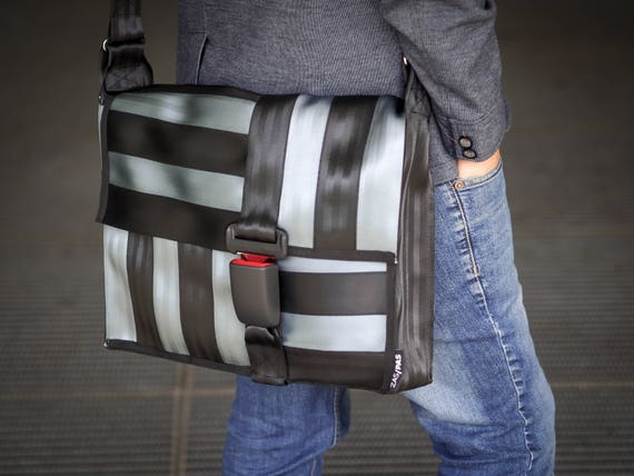Recycled Seatbelts Bag BAS 35 14 Messenger Bag Buckle Briefcase Etsy