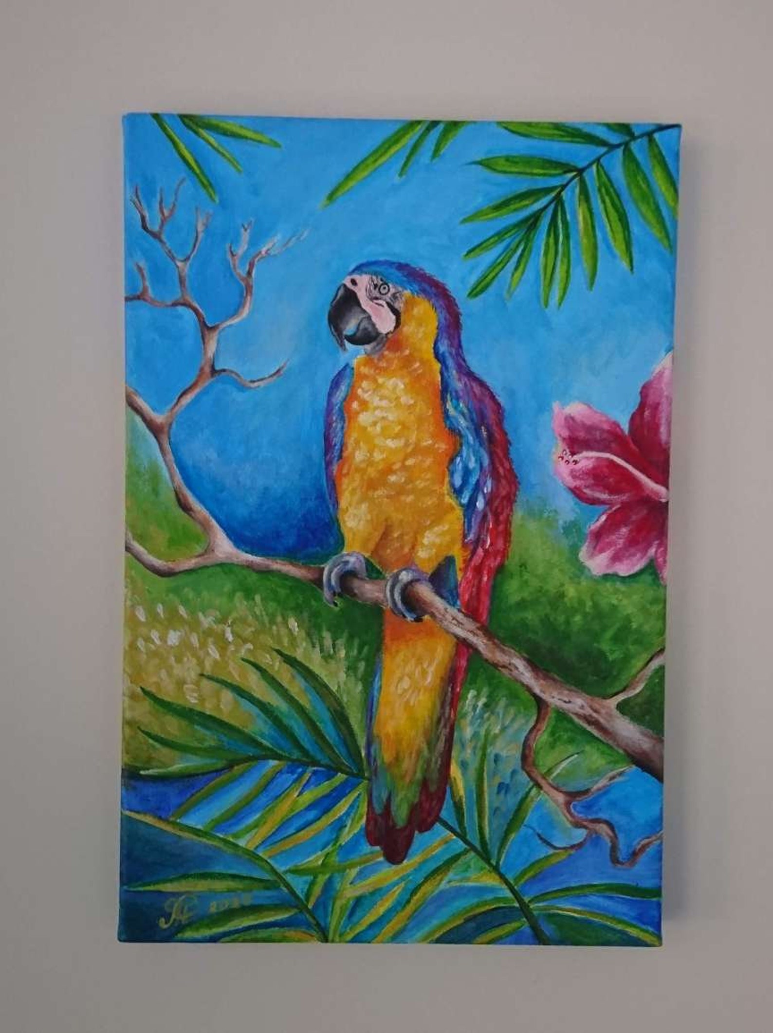 Parrot Painting Bird artwork Original Acrylic Painting Fine Etsy