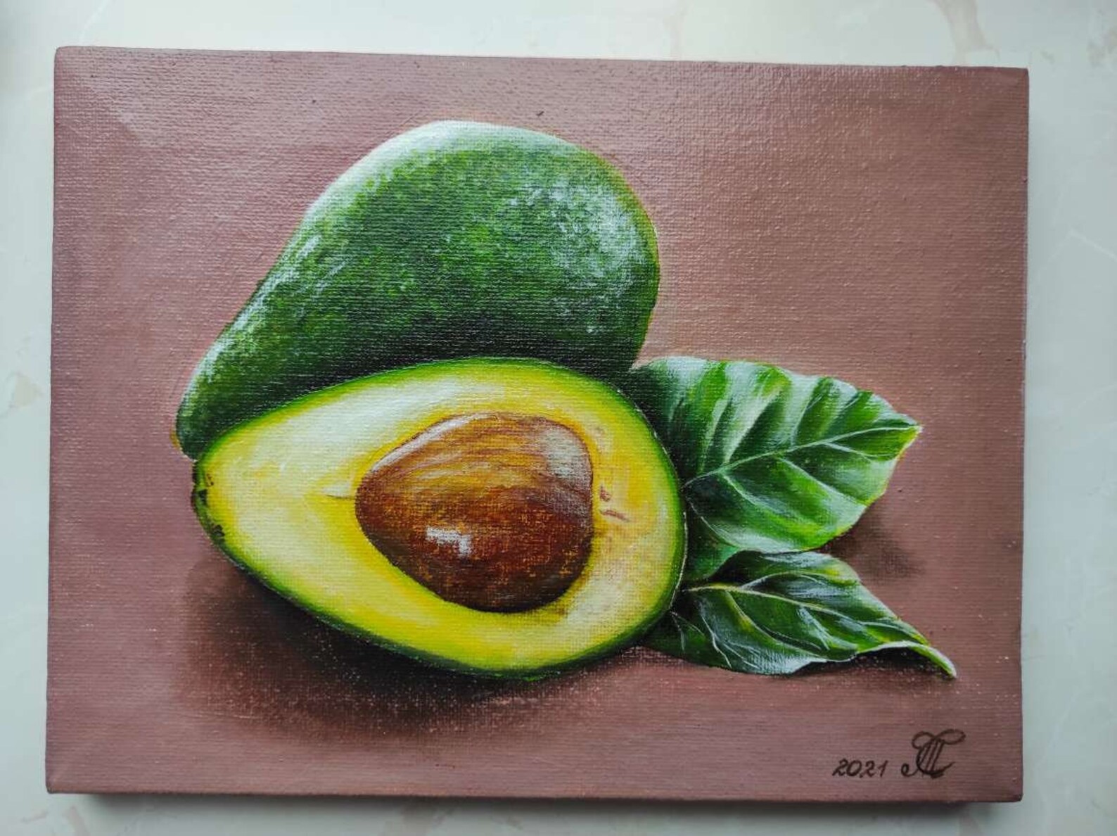 Avocado painting Original Acrylic Artwork on canvas | Etsy
