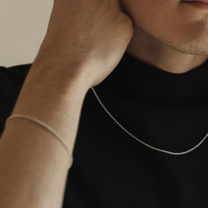 Cadena Rolo Pequeña / Cadena para Hombre / Plata de Ley / Unisex