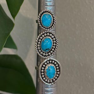 Turquoise Boho Rings | Sterling Silver