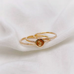 Gold Initial Stacker Rings image 2