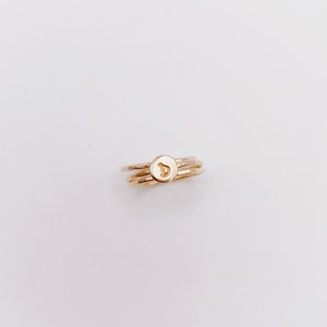 Gold Initial Stacker Rings image 1