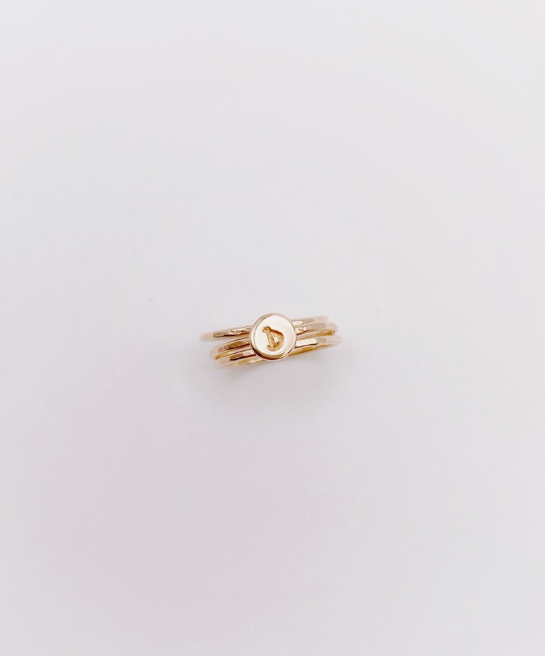 Gold Initial Stacker Rings image 1
