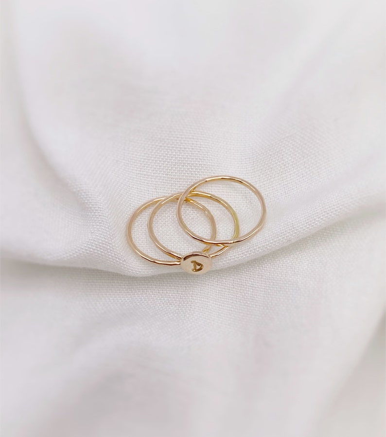 Gold Initial Stacker Rings image 6