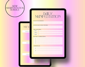 MANIFESTATION BUNDLE Moonshine Planner Workbook Journal Canva Template Editable | Manifestation Diary Notebook Magic