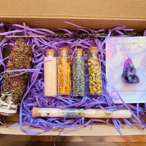 CALMING BATH salt box set | cleansing | sage | relaxation | self love | bath mixes | lavender | chamomile | rose petals | coconut