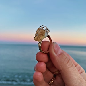 RAW CRYSTAL RINGS fairy crystal bohemian tiara wedding accessories festivals moon jewellery witchcraft gift love crystals CITRINE