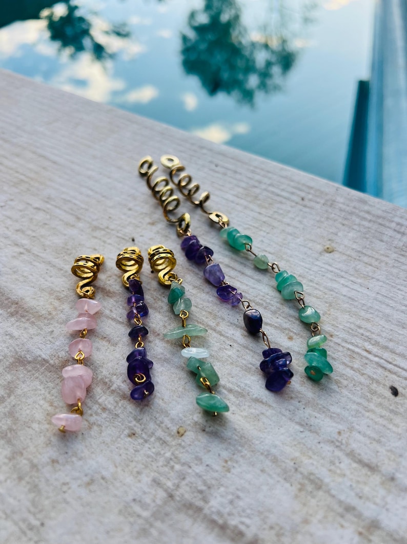 Enchanted Gemstone Hair Spirals – Boho Crystal Hair Jewelry - Etsy