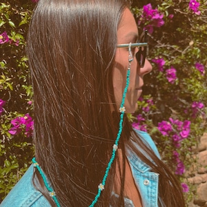 BEADED SUNGLASSES HOLDER | Face Mask Chain | Flowers |  Face Mask Chain Lanyard | Beaded Chain Mask Strap | Lanyard Necklace