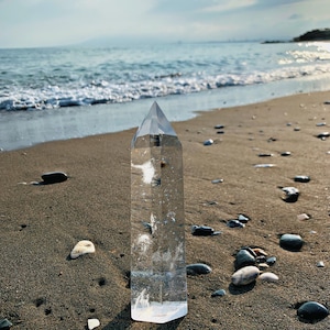 Torre di quarzo trasparente, obelisco, punta di cristallo, bacchetta curativa in cristallo, pietra per la purificazione energetica, decorazione spirituale, regalo.