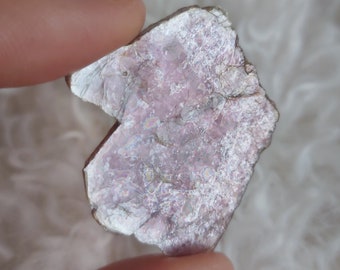 Silver Flash Purple Mica Gem Lepidolite Raw Specimen Blade Slab