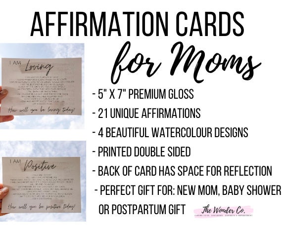 New Mother Affirmation Cards: Gift for Expecting Mothers, New Mama &  Motherhood