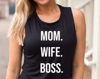Wife Mom Boss Ladies T-shirt/Tank Top bb946f Wife Mom Boss Ladies T-shirt/Tank Top bb946f