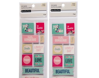 Recollections : 2 X Sweet Words stickers - 22 pcs - spring style - scrapbooking