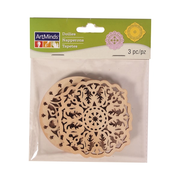 ArtMinds : Wood Doilies - 3 pieces - 3" in diameter